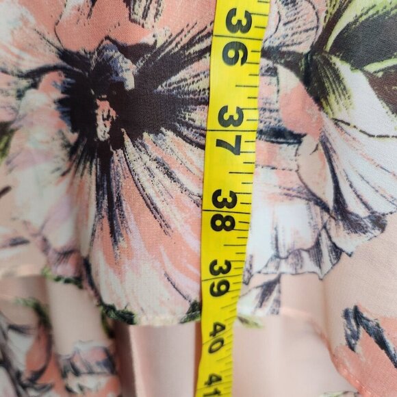 Eliza J Maxi Dress Womens‎ 18 Pink Floral Ruffle High Low Blush V-Neck Spring - Picture 8 of 16